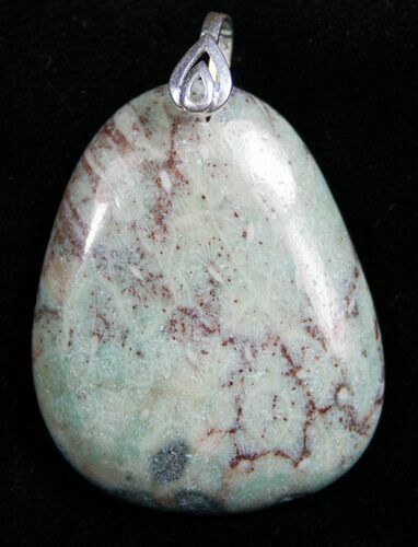 Green Fossil Coral Pendant - Million Years Old #7703